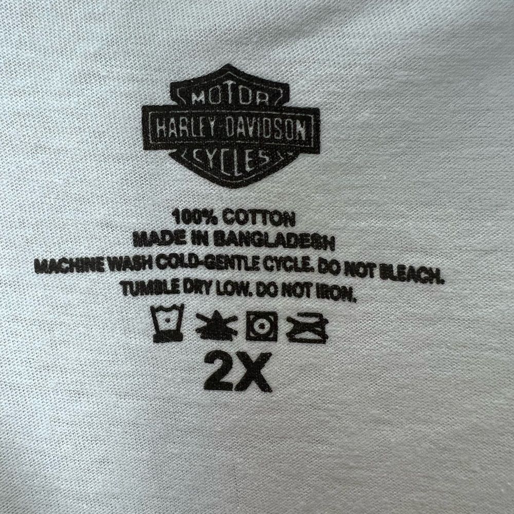 Harley-Davidson White Cotton T-Shirt Size 2X - Picture 3 of 11